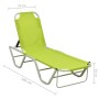 Green aluminum and textilene sun lounger by vidaXL, Loungers - Ref: Foro24-310528, Price: 83,99 €, Discount: %