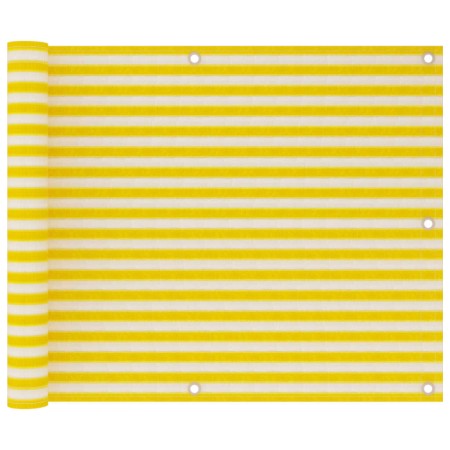 Yellow and white HDPE balcony awning 75x300 cm by vidaXL, Umbrellas - Ref: Foro24-310872, Price: 14,48 €, Discount: %