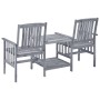 Garden chairs with solid acacia wood table 159x61x92 cm by vidaXL, Garden sets - Ref: Foro24-311884, Price: 132,39 €, Discoun...