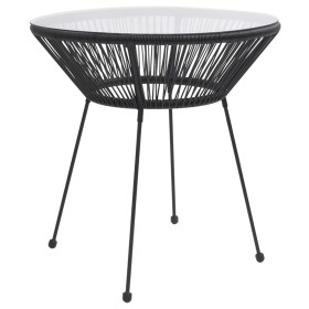 Garden dining table, black steel and glass, Ø70x74 cm by vidaXL, Garden tables - Ref: Foro24-312165, Price: 85,99 €, Discount: %