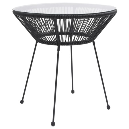 Garden dining table, black steel and glass, Ø70x74 cm by vidaXL, Garden tables - Ref: Foro24-312165, Price: 95,54 €, Discount: %