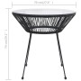 Garden dining table, black steel and glass, Ø70x74 cm by vidaXL, Garden tables - Ref: Foro24-312165, Price: 95,54 €, Discount: %