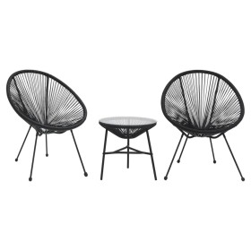 Garden dining set 3 pieces black PVC rattan by vidaXL, Garden sets - Ref: Foro24-312166, Price: 203,99 €, Discount: %