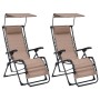 Folding chairs 2 units gray taupe textilene by vidaXL, Loungers - Ref: Foro24-312473, Price: 170,99 €, Discount: %