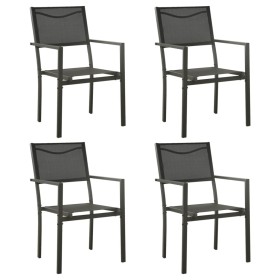 Garden chairs 4 units steel and textilene black and anthracite by vidaXL, Garden chairs - Ref: Foro24-313078, Price: 163,62 €...