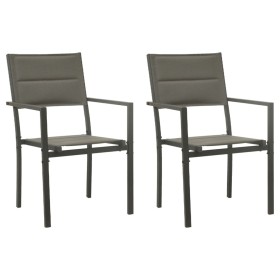 Garden chairs 2 units steel and gray and anthracite textilene by vidaXL, Garden chairs - Ref: Foro24-313079, Price: 84,34 €, ...