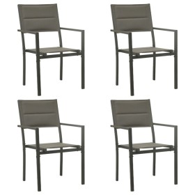 Garden chairs 4 units steel and gray and anthracite textilene by vidaXL, Garden chairs - Ref: Foro24-313080, Price: 198,08 €,...