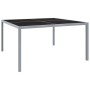 Mesa de jardín de acero y vidrio gris 130x130x72 cm de vidaXL, Mesas de jardín - Ref: Foro24-313086, Precio: 169,06 €, Descue...