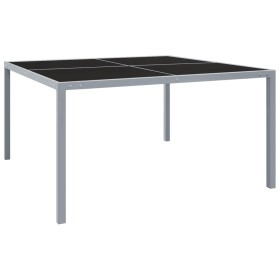 Mesa de jardín de acero y vidrio gris 130x130x72 cm de vidaXL, Mesas de jardín - Ref: Foro24-313086, Precio: 169,99 €, Descue...