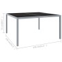 Grauer Gartentisch aus Stahl und Glas, 130 x 130 x 72 cm von vidaXL, Gartentische - Ref: Foro24-313086, Preis: 169,06 €, Raba...