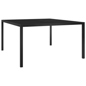 Black steel and glass garden table 130x130x72 cm by vidaXL, Garden tables - Ref: Foro24-313099, Price: 185,02 €, Discount: %