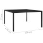 Black steel and glass garden table 130x130x72 cm by vidaXL, Garden tables - Ref: Foro24-313099, Price: 185,99 €, Discount: %