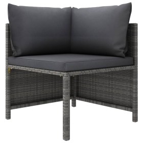 Sectional corner sofa with gray synthetic rattan cushions by vidaXL, Modular outdoor sofas - Ref: Foro24-313493, Price: 74,97...