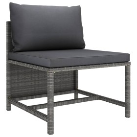 Sectional central sofa with gray synthetic rattan cushions by vidaXL, Modular outdoor sofas - Ref: Foro24-313494, Price: 67,2...