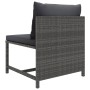 Mittelsofa mit grauen Kissen aus synthetischem Rattan von vidaXL, Modulare Sofas für den Außenbereich - Ref: Foro24-313494, P...