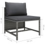 Mittelsofa mit grauen Kissen aus synthetischem Rattan von vidaXL, Modulare Sofas für den Außenbereich - Ref: Foro24-313494, P...