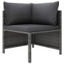 2-Sitzer-Gartensofa mit Kissen aus synthetischem Rattan, grau von vidaXL, Modulare Sofas für den Außenbereich - Ref: Foro24-3...