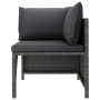 3-seater garden sofa with gray synthetic rattan cushions by vidaXL, Modular outdoor sofas - Ref: Foro24-313499, Price: 230,90...