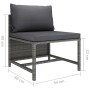 3-Sitzer-Gartensofa mit grauen synthetischen Rattankissen von vidaXL, Modulare Sofas für den Außenbereich - Ref: Foro24-31349...