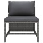 Set aus 3-teiligen Gartensofas und Kissen, synthetisches Rattangrau von vidaXL, Modulare Sofas für den Außenbereich - Ref: Fo...