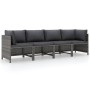 4-Sitzer-Gartensofa mit grauen synthetischen Rattankissen von vidaXL, Modulare Sofas für den Außenbereich - Ref: Foro24-31350...