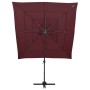 4-level umbrella with burgundy aluminum pole 250x250 cm by vidaXL, Umbrellas - Ref: Foro24-313824, Price: 193,99 €, Discount: %