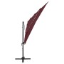 4-level umbrella with burgundy aluminum pole 250x250 cm by vidaXL, Umbrellas - Ref: Foro24-313824, Price: 193,99 €, Discount: %