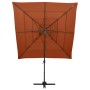 4-tier parasol with terracotta aluminum pole 250x250 cm by vidaXL, Umbrellas - Ref: Foro24-313825, Price: 142,97 €, Discount: %