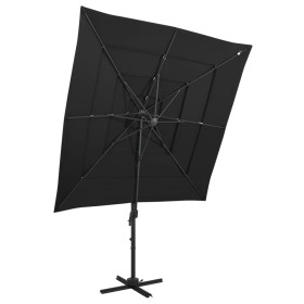 4-level umbrella with black aluminum pole 250x250 cm by vidaXL, Umbrellas - Ref: Foro24-313826, Price: 193,99 €, Discount: %