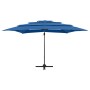 4-tier parasol with blue aluminum pole 250x250 cm by vidaXL, Umbrellas - Ref: Foro24-313827, Price: 193,33 €, Discount: %