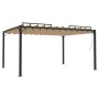 Gazebo with taupe fabric slat roof and aluminum 3x4 m by vidaXL, Tents and gazebos - Ref: Foro24-313928, Price: 744,56 €, Dis...