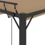 Gazebo with taupe fabric slat roof and aluminum 3x4 m by vidaXL, Tents and gazebos - Ref: Foro24-313928, Price: 744,56 €, Dis...