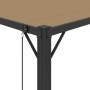 Gazebo with taupe fabric slat roof and aluminum 3x4 m by vidaXL, Tents and gazebos - Ref: Foro24-313928, Price: 744,56 €, Dis...