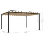 Gazebo with taupe fabric slat roof and aluminum 3x4 m by vidaXL, Tents and gazebos - Ref: Foro24-313928, Price: 744,56 €, Dis...