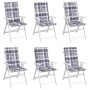 High back garden chair cushion 6 pcs gray squares 120x50x3 cm by vidaXL, Cushions for chairs and sofas - Ref: Foro24-314130, ...