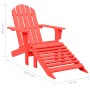 Adirondack garden chair with ottoman solid red spruce wood by vidaXL, Garden chairs - Ref: Foro24-315863, Price: 94,33 €, Dis...