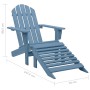 Silla jardín Adirondack con otomana madera maciza de abeto azul de vidaXL, Sillas de jardín - Ref: Foro24-315865, Precio: 80,...