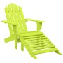 Silla jardín Adirondack con otomana madera maciza abeto verde de vidaXL, Sillas de jardín - Ref: Foro24-315866, Precio: 76,29...