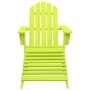 Silla jardín Adirondack con otomana madera maciza abeto verde de vidaXL, Sillas de jardín - Ref: Foro24-315866, Precio: 76,29...