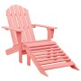 Silla jardín Adirondack con otomana madera maciza de abeto rosa de vidaXL, Sillas de jardín - Ref: Foro24-315867, Precio: 112...