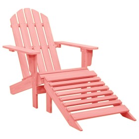 Adirondack-Gartenstuhl mit Ottomane aus massivem rosa Tannenholz von vidaXL, Gartenstühle - Ref: Foro24-315867, Preis: 112,99...