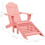 Adirondack-Gartenstuhl mit Ottomane aus massivem rosa Tannenholz von vidaXL, Gartenstühle - Ref: Foro24-315867, Preis: 112,22...