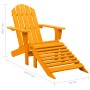 Silla jardín Adirondack con otomana madera maciza abeto naranja de vidaXL, Sillas de jardín - Ref: Foro24-315868, Precio: 100...