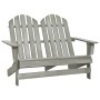 Silla Adirondack de jardín 2 plazas madera maciza abeto gris de vidaXL, Sillas de jardín - Ref: Foro24-315900, Precio: 109,47...