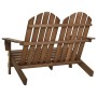 2-Sitzer Adirondack-Gartenstuhl aus massivem braunem Tannenholz von vidaXL, Gartenstühle - Ref: Foro24-315901, Preis: 110,09 ...