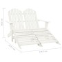 Silla Adirondack de jardín 2 plazas madera maciza abeto blanco de vidaXL, Sillas de jardín - Ref: Foro24-315909, Precio: 127,...