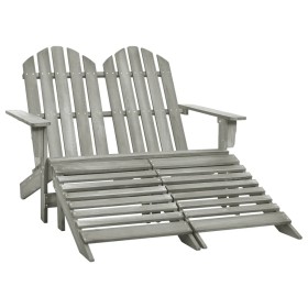 Silla Adirondack de jardín 2 plazas madera de abeto gris de vidaXL, Sillas de jardín - Ref: Foro24-315910, Precio: 88,99 €, D...