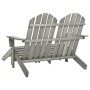 Silla Adirondack de jardín 2 plazas madera de abeto gris de vidaXL, Sillas de jardín - Ref: Foro24-315910, Precio: 129,70 €, ...