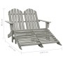 Silla Adirondack de jardín 2 plazas madera de abeto gris de vidaXL, Sillas de jardín - Ref: Foro24-315910, Precio: 129,70 €, ...