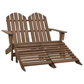 Silla Adirondack de jardín 2 plazas madera de abeto marrón de vidaXL, Sillas de jardín - Ref: Foro24-315911, Precio: 134,99 €...